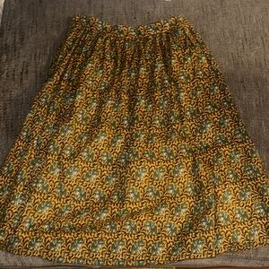 BEAUTIFUL Womens Yellow and Green Printed A-Line Skirt